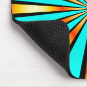 Turquoise Oranje Black Radiaalpatroon Muismat (Hoek)