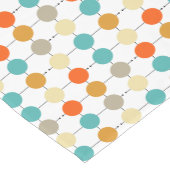 Turquoise Oranje Cream Circle Mid Mod Pattern Korte Tafelloper (Hoek)