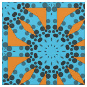 Turquoise & Oranje Elegant Geometric Pattern Stof (Close Up)
