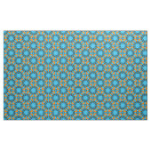 Turquoise & Oranje Elegant Geometric Pattern Stof (Yard (91,4 cm))