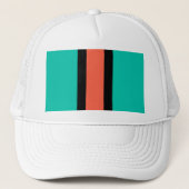 Turquoise, Oranje en zwart Trucker Pet (Voorkant)