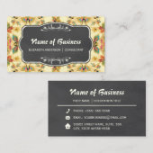  Turquoise Oranje Floral en Chalkboard Visitekaartje (Voorkant / Achterkant)