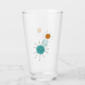 Turquoise Oranje Franciscan Starburst Mid Century Glas (Voorkant)