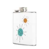 Turquoise Oranje Franciscan Starburst Mid Century Heupfles (Links)