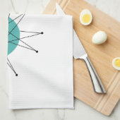 Turquoise Oranje Franciscan Starburst Mideeuw Theedoek (Quarter Fold)