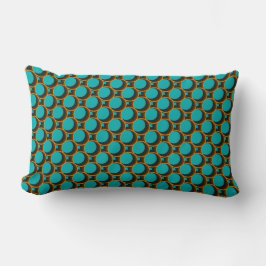 Turquoise & Oranje geometrisch patroon Kussen