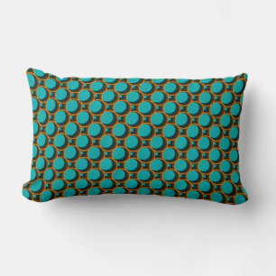 Turquoise & Oranje geometrisch patroon Kussen