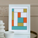Turquoise Oranje Gold Color Block MidCentury Poster<br><div class="desc">Dit gedurfde moderne design uit de middelste eeuw is voorzien van kleurenblokken in turkooisblauw,  donker oranje,  goud,  wit en zwart. Dit zal een fabelachtige toevoeging aan muren van je huis maken.</div>