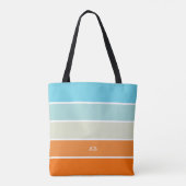 Turquoise Oranje Green Color Block Monogramed Tote Bag (Achterkant)