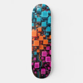 Turquoise Oranje Magenta 3D Circuit Skateboard (Voorkant)