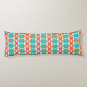 Turquoise Oranje Modern Aztec Body Pillow Lichaamskussen (Achterkant)