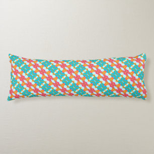 Turquoise Oranje Modern Aztec Body Pillow Lichaamskussen