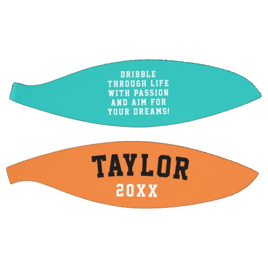 Turquoise Oranje naam typografie Basketbal (Panelen)