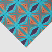 Turquoise Oranje Paarse Patroon Verjaardag Gift Xm Tissuepapier (Detail)