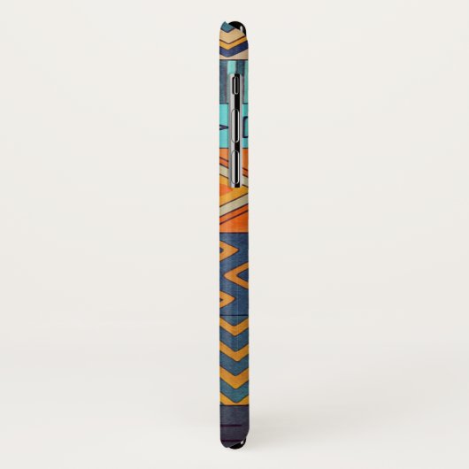Turquoise & Oranje Patchwork  Case-Mate iPhone Case (Achterkant/links)
