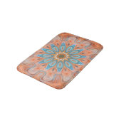 Turquoise Oranje Red Hip Mandala Round Sun Pattern Badmat (Gekanteld)