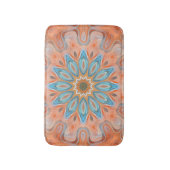 Turquoise Oranje Red Hip Mandala Round Sun Pattern Badmat (Voorkant Verticaal)