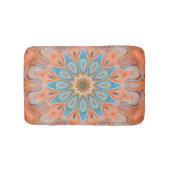 Turquoise Oranje Red Hip Mandala Round Sun Pattern Badmat (Voorkant)
