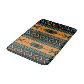 Turquoise Oranje Southwest Tribal Aztec Pattern Badmat (Gekanteld)