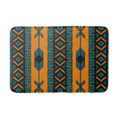 Turquoise Oranje Southwest Tribal Aztec Pattern Badmat (Voorkant)