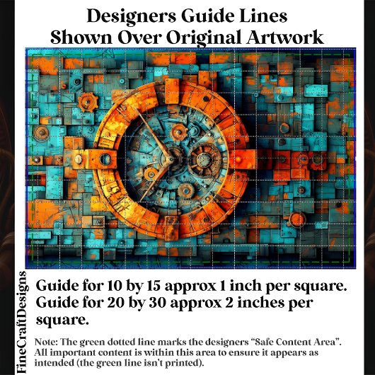 Turquoise & Oranje Steampunk CZ1 Decoupage Tissuepapier