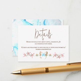 Turquoise Orchid, Seapaarden Wedding Details Kaart