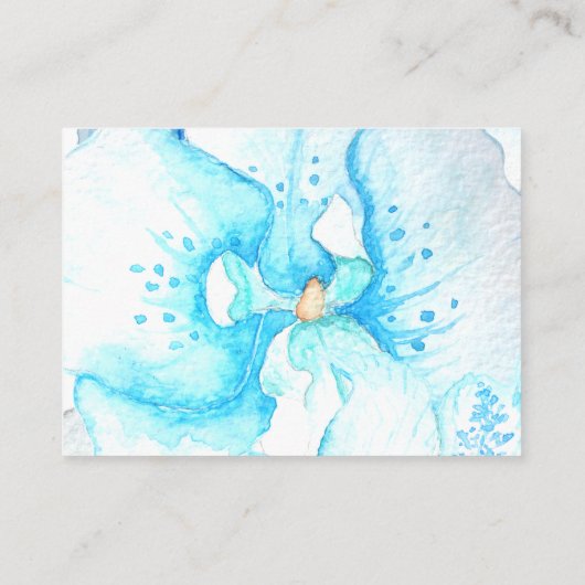 Turquoise Orchidee, Seahorses Bruiloft Website Inf Advieskaart (Achterkant)