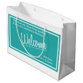 Turquoise Out of Town Gasten Welkom Trouwen Groot Cadeauzakje (Achterkant Gekanteld)