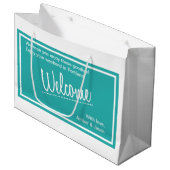 Turquoise Out of Town Gasten Welkom Trouwen Groot Cadeauzakje (Voorkant Gekanteld)