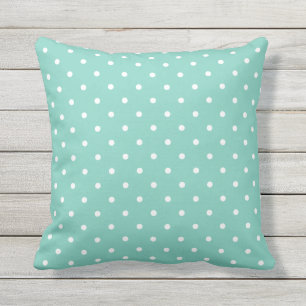 Turquoise Outdoor Kussens - Polka Dot