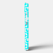 Turquoise Owl Pattern Aqua Persoonlijke naam Case-Mate iPhone Case (Achterkant / Links)