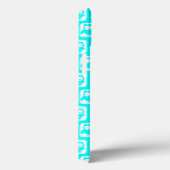 Turquoise Owl Pattern Aqua Persoonlijke naam Case-Mate iPhone Case (Achterkant / Rechts)