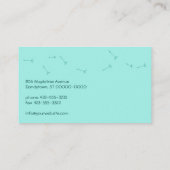 Turquoise paardenbloem wenst Visitekaartje Advieskaart (Achterkant)