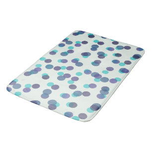 turquoise paars en blauwe polka stippen badmat