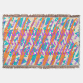 Turquoise Paars en Oranje Shevron Lines Deken (Voorkant)