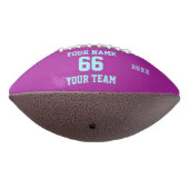 Turquoise Paars Football met Naam, Aantal, Team (Gedraaid 270)