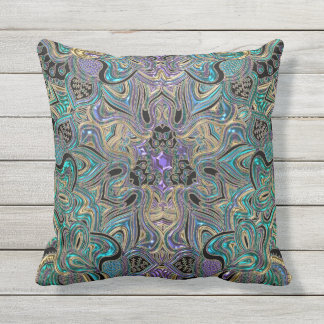 Turquoise Paars Gold Mandala Sierkussen
