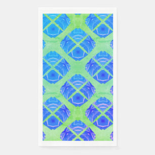 Turquoise, Paars, Green Boho Peacocks Pattern Servet