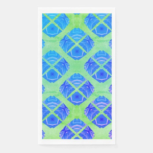 Turquoise, Paars, Green Boho Peacocks Pattern Servet (Voorkant)