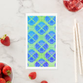 Turquoise, Paars, Green Boho Peacocks Pattern Servet (Insitu)