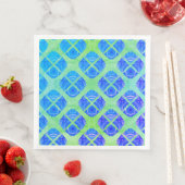 Turquoise, Paars, Green Boho Peacocks Pattern Servet (Insitu)