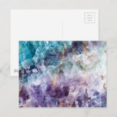 Turquoise & Paars kwarts Crystal Briefkaart (Voorkant / Achterkant)