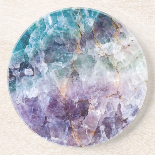 Turquoise & Paars kwarts Crystal Zandsteen Onderzetter (Voorkant)