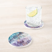 Turquoise & Paars kwarts Crystal Zandsteen Onderzetter (Zijkant)