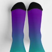 Turquoise Paars Violette Gradiënt Sokken (Top)