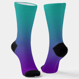 Turquoise Paars Violette Gradiënt Sokken