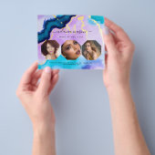 Turquoise Paarse Agat Make-up Artiest Waterverf Flyer (Hand)