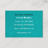 Turquoise & Paarse binnenlandse DesignerBusiness C Visitekaartje (Achterkant)