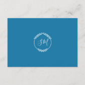 Turquoise Paarse bladeren bruiloft receptie Informatiekaartje (Achterkant)