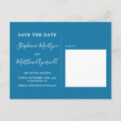 Turquoise Paarse bladeren bruiloft Save the Date Aankondigingskaart (Achterkant)